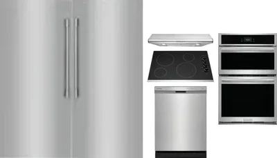 6 Piece Package Includes Refrigerator, Freezer, Cooktop, Wall Oven, Hood And Dishwasher