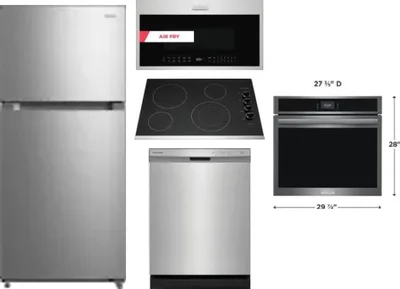 5 Piece Package Includes Refrigerator, Cooktop, Wall Oven, Microwave And Dishwasher