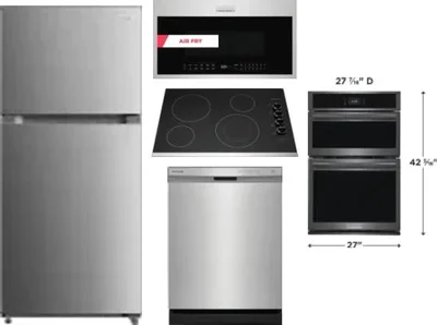 5 Piece Package Includes Refrigerator, Cooktop, Wall Oven, Microwave And Dishwasher