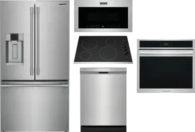 5 Piece Package Includes Refrigerator, Cooktop, Wall Oven, Microwave And Dishwasher