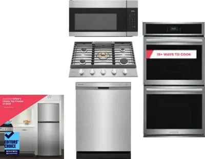 5 Piece Package Includes Refrigerator, Cooktop, Wall Oven, Microwave And Dishwasher