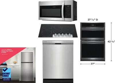 5 Piece Package Includes Refrigerator, Cooktop, Wall Oven, Microwave And Dishwasher
