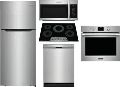 5 Piece Package Includes Refrigerator, Cooktop, Wall Oven, Microwave And Dishwasher
