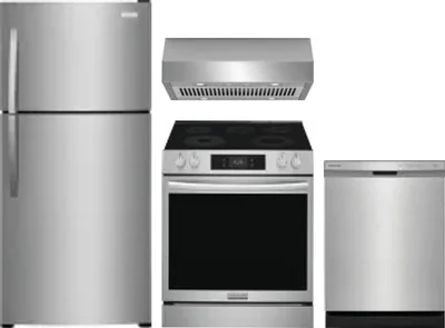 4 Piece Package Includes Refrigerator, Range, Hood And Dishwasher