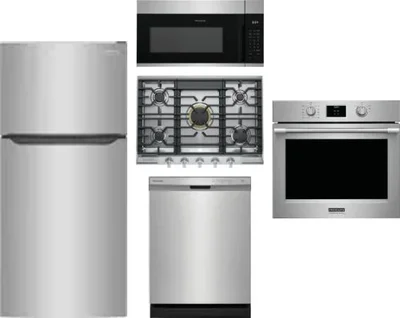 5 Piece Package Includes Refrigerator, Cooktop, Wall Oven, Microwave And Dishwasher