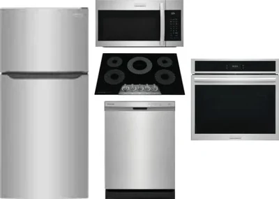 5 Piece Package Includes Refrigerator, Cooktop, Wall Oven, Microwave And Dishwasher