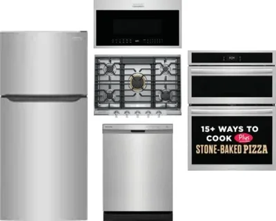 5 Piece Package Includes Refrigerator, Cooktop, Wall Oven, Microwave And Dishwasher