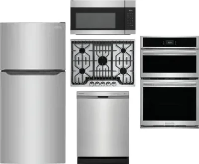 5 Piece Package Includes Refrigerator, Cooktop, Wall Oven, Microwave And Dishwasher