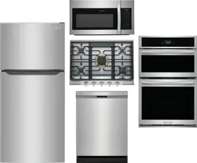 5 Piece Package Includes Refrigerator, Cooktop, Wall Oven, Microwave And Dishwasher