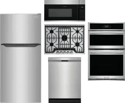 5 Piece Package Includes Refrigerator, Cooktop, Wall Oven, Microwave And Dishwasher