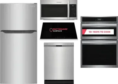 5 Piece Package Includes Refrigerator, Cooktop, Wall Oven, Microwave And Dishwasher