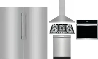 6 Piece Package Includes Refrigerator, Freezer, Cooktop, Wall Oven, Hood And Dishwasher