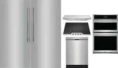 6 Piece Package Includes Refrigerator, Freezer, Cooktop, Wall Oven, Hood And Dishwasher