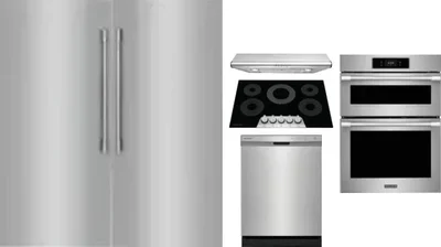 6 Piece Package Includes Refrigerator, Freezer, Cooktop, Wall Oven, Hood And Dishwasher
