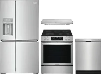 4 Piece Package Includes Refrigerator, Range, Hood And Dishwasher