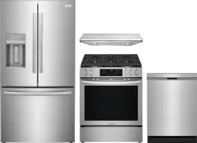 4 Piece Package Includes Refrigerator, Range, Hood And Dishwasher