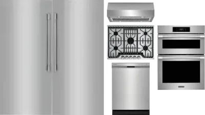 6 Piece Package Includes Refrigerator, Freezer, Cooktop, Wall Oven, Hood And Dishwasher