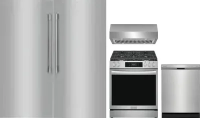 5 Piece Package Includes Refrigerator, Freezer, Range, Hood And Dishwasher