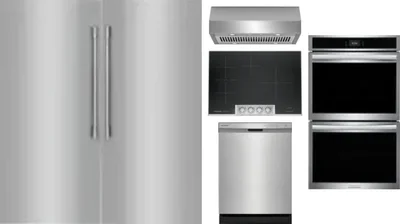 6 Piece Package Includes Refrigerator, Freezer, Cooktop, Wall Oven, Hood And Dishwasher