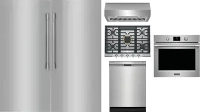 6 Piece Package Includes Refrigerator, Freezer, Cooktop, Wall Oven, Hood And Dishwasher