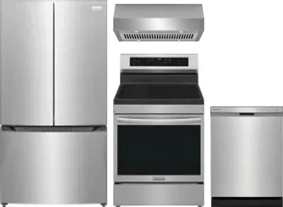 4 Piece Package Includes Refrigerator, Range, Hood And Dishwasher