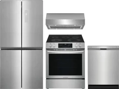4 Piece Package Includes Refrigerator, Range, Hood And Dishwasher