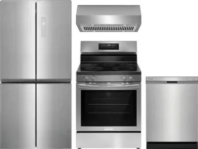 4 Piece Package Includes Refrigerator, Range, Hood And Dishwasher