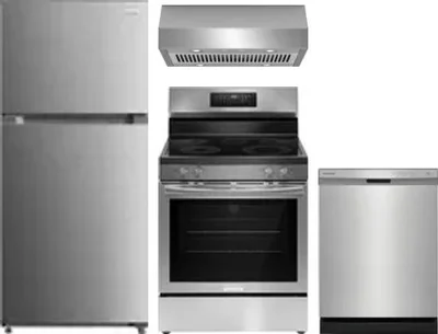4 Piece Package Includes Refrigerator, Range, Hood And Dishwasher