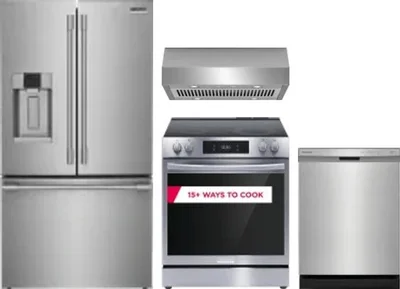 4 Piece Package Includes Refrigerator, Range, Hood And Dishwasher