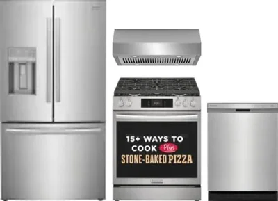 4 Piece Package Includes Refrigerator, Range, Hood And Dishwasher