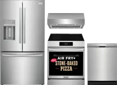 4 Piece Package Includes Refrigerator, Range, Hood And Dishwasher