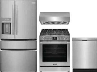 4 Piece Package Includes Refrigerator, Range, Hood And Dishwasher