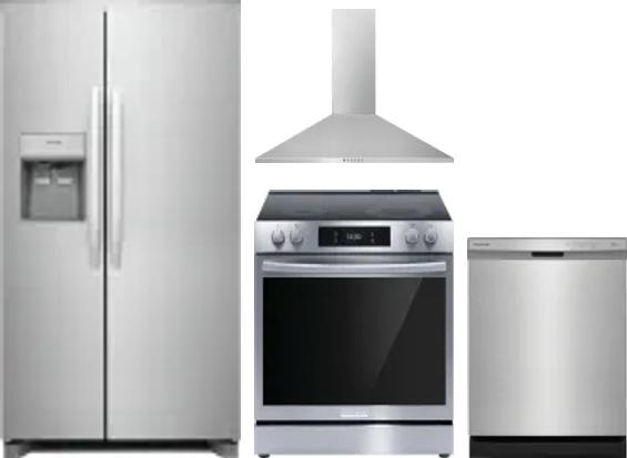 4 Piece Package Includes Refrigerator, Range, Hood And Dishwasher