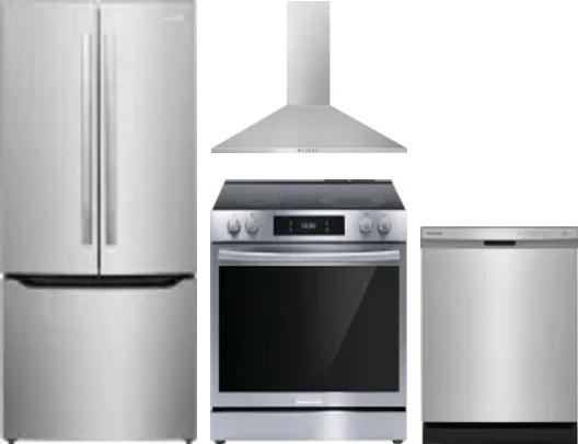 4 Piece Package Includes Refrigerator, Range, Hood And Dishwasher