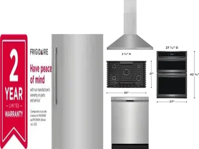6 Piece Package Includes Refrigerator, Freezer, Cooktop, Wall Oven, Hood And Dishwasher