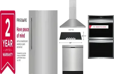 6 Piece Package Includes Refrigerator, Freezer, Cooktop, Wall Oven, Hood And Dishwasher