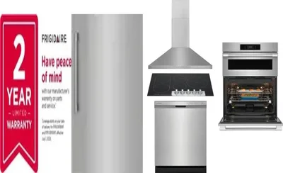 6 Piece Package Includes Refrigerator, Freezer, Cooktop, Wall Oven, Hood And Dishwasher