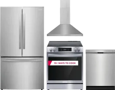 4 Piece Package Includes Refrigerator, Range, Hood And Dishwasher