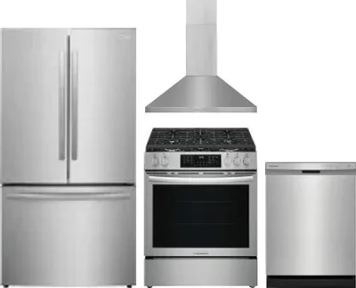 4 Piece Package Includes Refrigerator, Range, Hood And Dishwasher