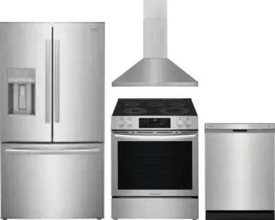 4 Piece Package Includes Refrigerator, Range, Hood And Dishwasher