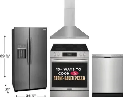 4 Piece Package Includes Refrigerator, Range, Hood And Dishwasher
