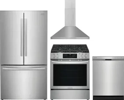 4 Piece Package Includes Refrigerator, Range, Hood And Dishwasher