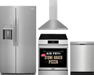 4 Piece Package Includes Refrigerator, Range, Hood And Dishwasher