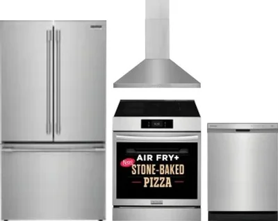 4 Piece Package Includes Refrigerator, Range, Hood And Dishwasher