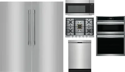 6 Piece Package Includes Refrigerator, Freezer, Cooktop, Wall Oven, Microwave And Dishwasher