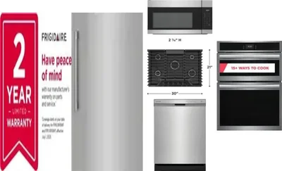 6 Piece Package Includes Refrigerator, Freezer, Cooktop, Wall Oven, Microwave And Dishwasher