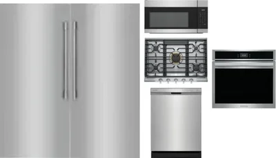 6 Piece Package Includes Refrigerator, Freezer, Cooktop, Wall Oven, Microwave And Dishwasher