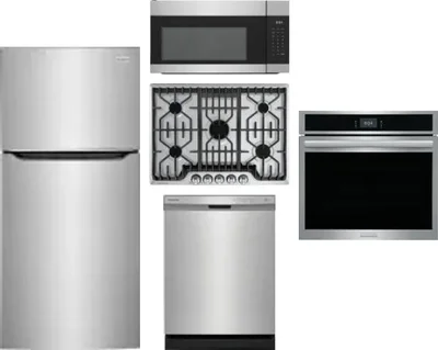 5 Piece Package Includes Refrigerator, Cooktop, Wall Oven, Microwave And Dishwasher