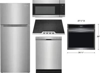 5 Piece Package Includes Refrigerator, Cooktop, Wall Oven, Microwave And Dishwasher