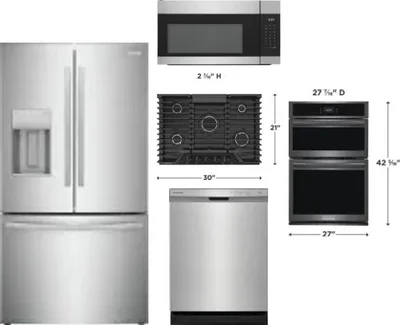 5 Piece Package Includes Refrigerator, Cooktop, Wall Oven, Microwave And Dishwasher